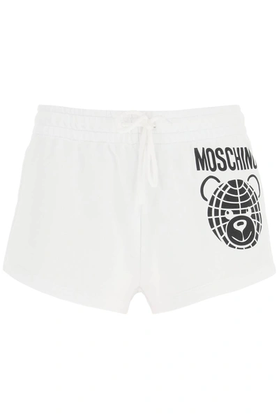 Moschino Sporty Shorts With Teddy Print In White