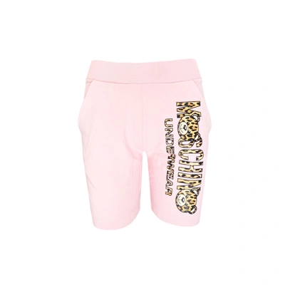 Moschino Underwear Cotton Logo Shorts In Pink