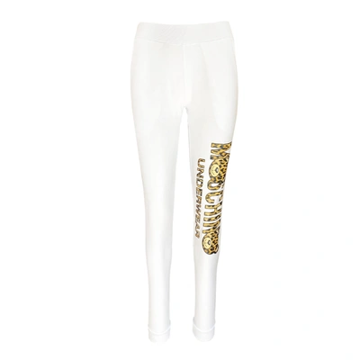Moschino Underwear Leopard Logo Track Pants In White