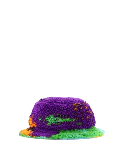 Msgm Color Block Bucket Hat In Multi