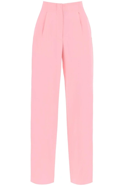 Msgm Satin Trousers In Pink