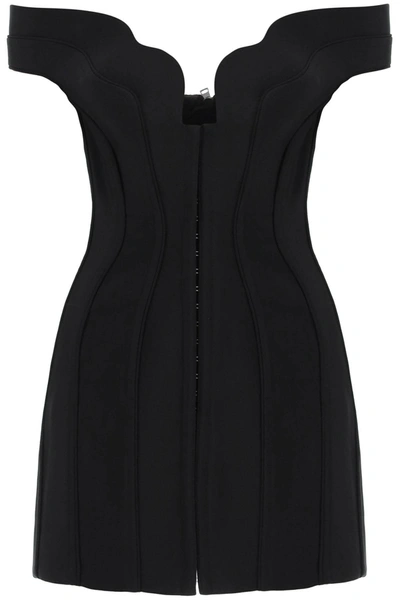 Valentino Garavani Bare-shouldered Short Dress In Black