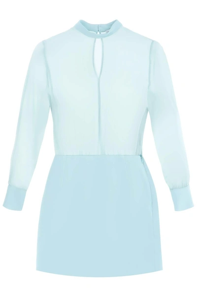 Mvp Wardrobe 'plaza' Long Sleeved Dress In Light Blue