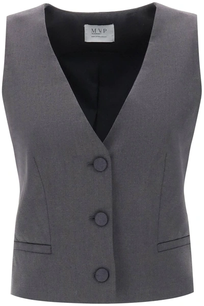 Mvp Wardrobe Meda Wool Blend Vest In Grey