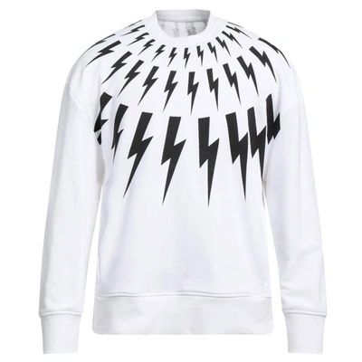 Neil Barrett Man Sweatshirt White Size S Cotton, Polyester