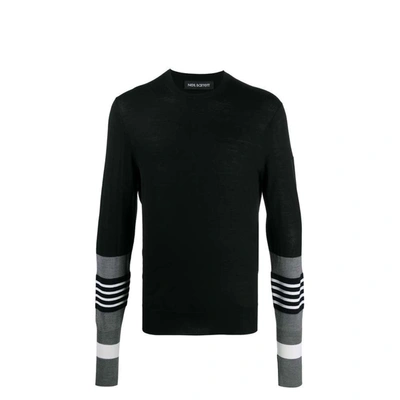 Neil Barrett Wool And Silk Jumper In Black