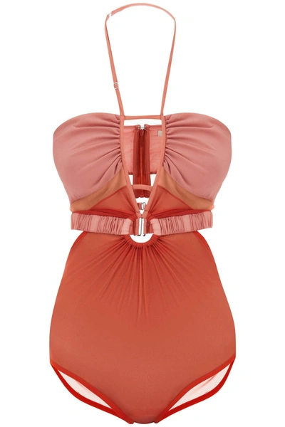 Nensi Dojaka – Heart-padded bra maxi slip dress with side slit