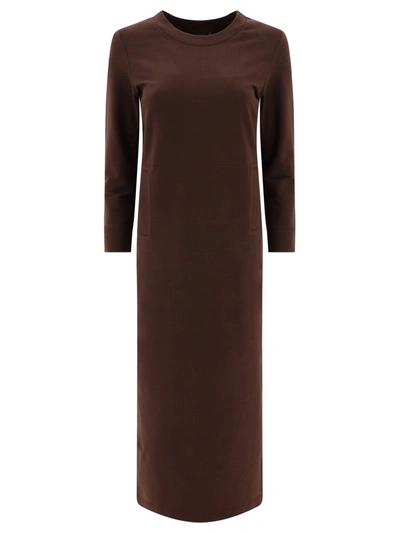 Norma Kamali 3/4 Sleeves Tailored Dress In Brown
