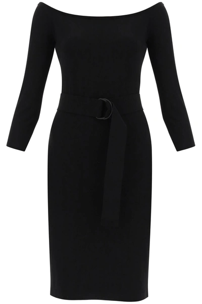 Norma Kamali Jersey Knee Length Dress In Black