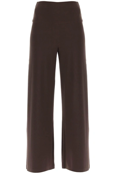 Norma Kamali Stretch-jersey Straight-leg Trousers In Brown