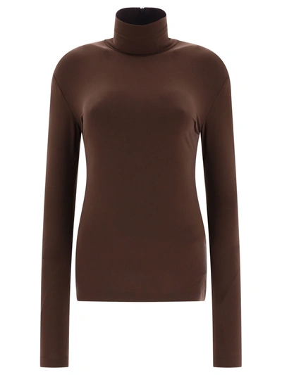 Norma Kamali Turtleneck Sweater In Brown