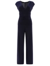 Norma Kamali Plunge Jumpsuit Ruched Detailing