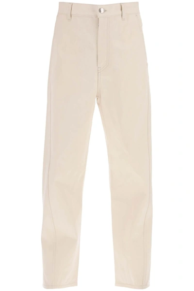 Oamc Cortes Wide-leg Jeans In Cream