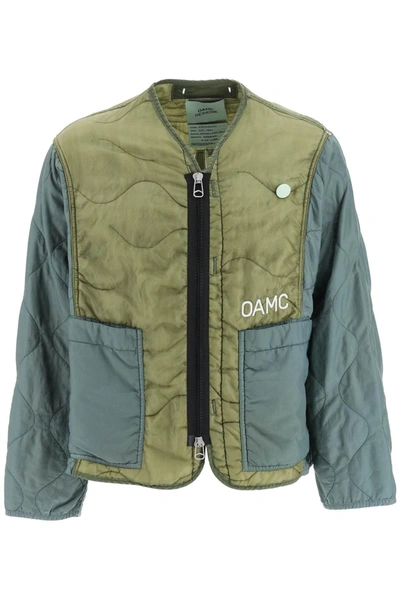 Oamc 'peacemaker' Quilted Liner Jacket In Green