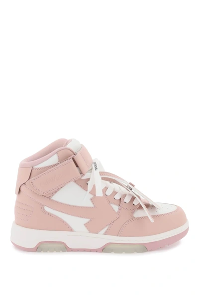 Off-white Out Of Office Leather Sneakers In White,pink