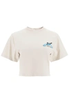 OFF-WHITE OFF WHITE CROPPED BUTTERFLY T SHIRT