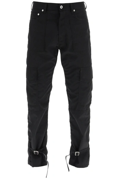 Off-white Buckle-detail Cargo Trousers In Black