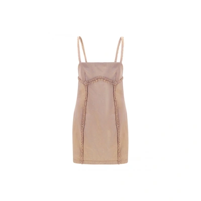 Off-white Seam-detail Fitted Mini Dress In Pink