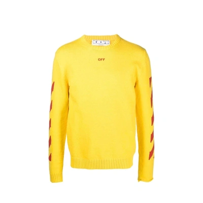 Off-white Cotton Sweater In Yellow