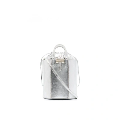 Off-white Leather Handbag In Silver