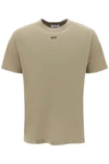 Off-white Logo-embroidered Cotton T-shirt In Nude & Neutrals