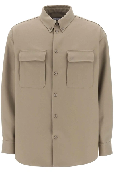 Off-white Off White Technical Drill Overshirt In Beige
