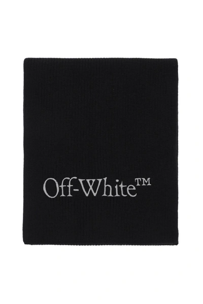 OFF-WHITE OFF WHITE WOOL SCARF WITH LOGO EMBROIDERY