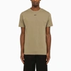 Off-white Off White™ Beige T Shirt With Print In Green