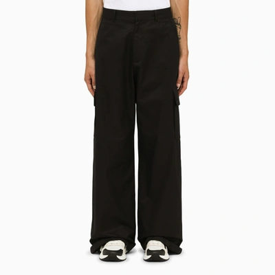 OFF-WHITE OFF WHITE™ BLACK COTTON CARGO TROUSERS