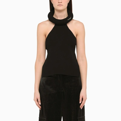 Off-white Black Jersey Tank Top In Nero/bianco