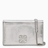 OFF-WHITE OFF WHITE™ CRACKED METALLIC LEATHER SHOULDER CLUTCH