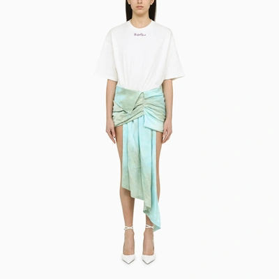 Off-white Off White™ Overlapping White/multicolour Dress In Blue