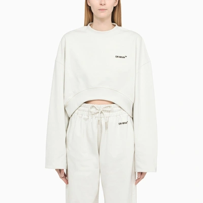 Off-white Off White™ White Cropped Sweatshirt With Logo