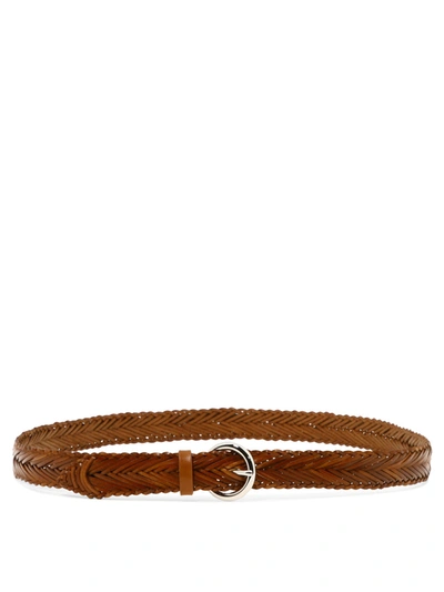 Orciani Woven Leather Belt In Brown