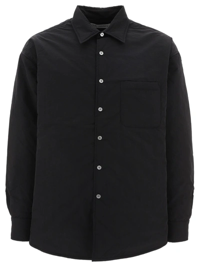 Our Legacy Padded Nylon Overshirt In Padded Black