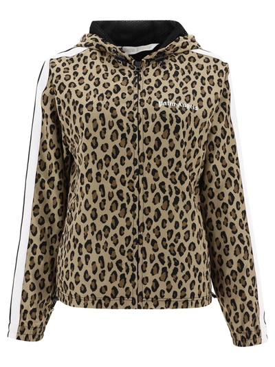 Palm Angels "animalier" Windbreaker In Beige