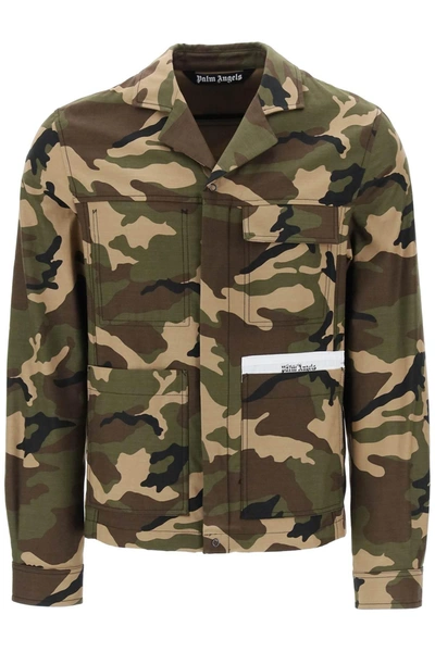 PALM ANGELS PALM ANGELS CAMOUFLAGE COTTON WORK JACKET