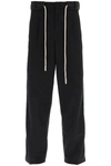 PALM ANGELS PALM ANGELS DRAWSTRING COTTON PANTS WITH SIDE BANDS