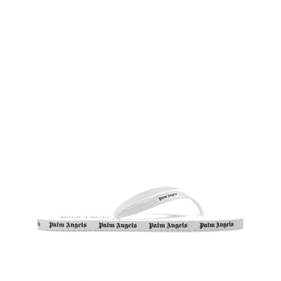 Palm Angels Logo-print Flip Flops In White