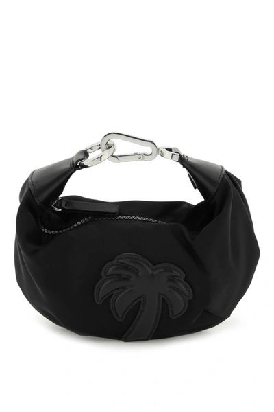Palm Angels Hobo Palm Mini Handbag In Black