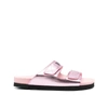 Palm Angels Leather Logo Sandals In Pink