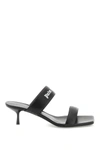 Palm Angels 45mm Logo Band Leather Sandals In Black