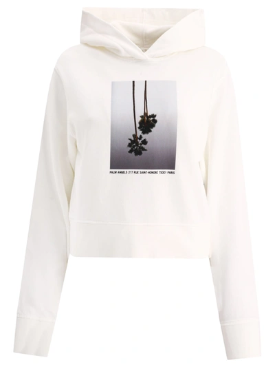 Palm Angels Mirage Cotton Hoodie In Off-white
