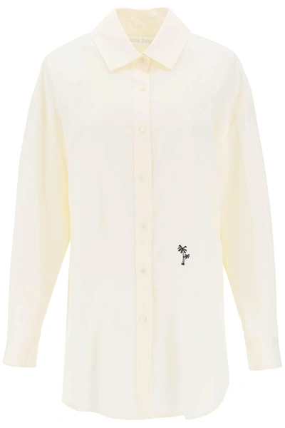 Palm Angels Palm Embroidered Cotton Shirt In 0410