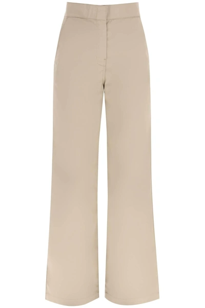 Palm Angels Reversed Waistband Straight-leg Trousers In Beige