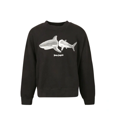 Palm Angels Shark Sweatshirt In Black