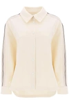 Palm Angels Track Shirt With Side Bands In White