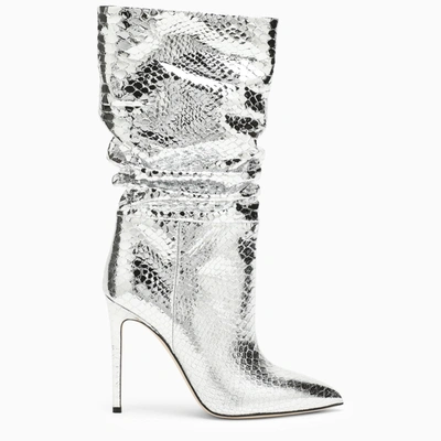 Paris Texas Px514 Silver Leather Boot In Metal