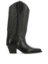 Paris Texas Rosario Embroidered Textured-leather And Croc-effect Leather Knee Boots In Black