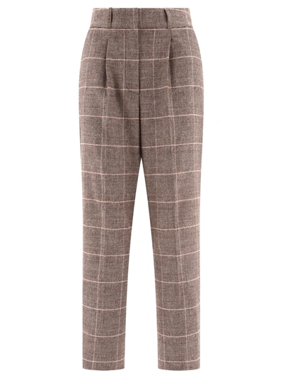 Peserico Flannel Trousers In Brown